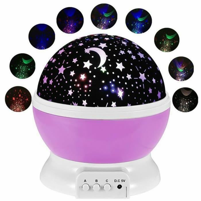 Projecteur de ciel étoilé - Lampe de nuit LED - Violet - Intérieur - Bébé