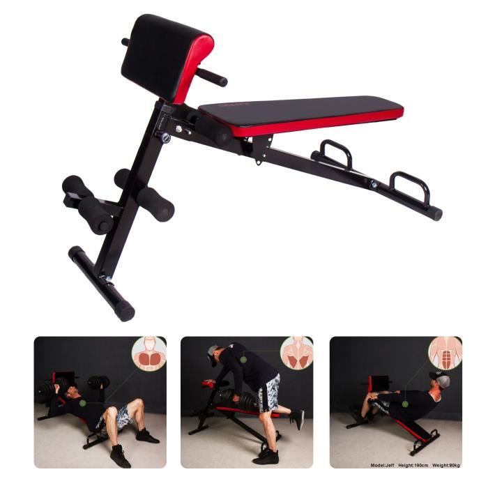 Appareil Musculation Dos et lombaires CCLIFE Banc muscu Multifonction Reglable inclinable et Pliable Cdiscount Sport