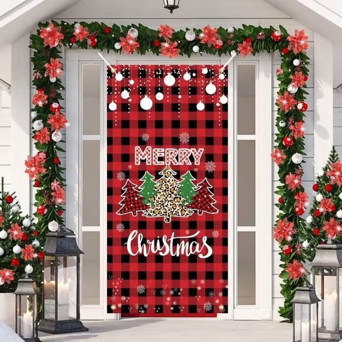 Bannière Joyeux Noël Français Decoration Noël Exterieur Banderole avec Motif Ange Décoration Intérieure et Extérieure Jardin Table Mur-270 * 35cm