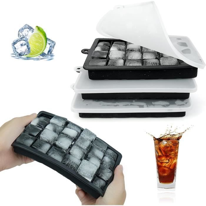 Lot De 3 Bac à Glaçons Avec Couvercle, Bac Glacon Silicone 45