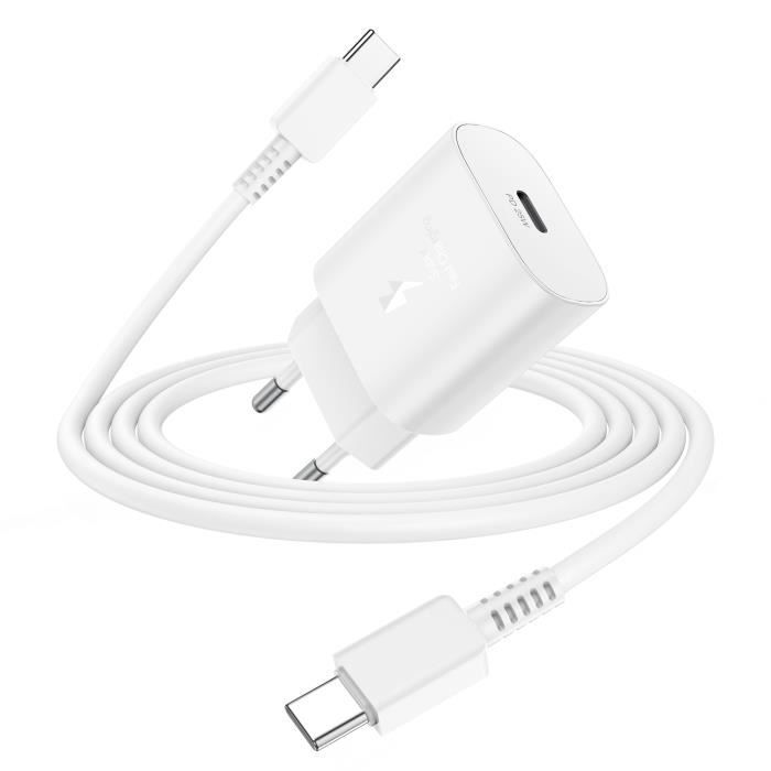 Chargeur Rapide USB C 25W avec 2M Câble pour Samsung Galaxy S23/S22