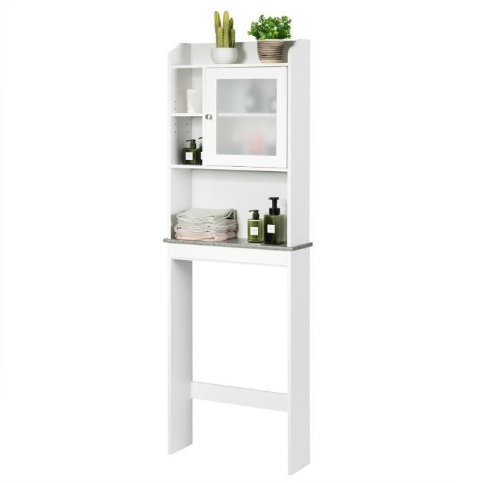 Armoire Murale Salle De Bain Avec Miroir - 34 X 15 X 53 Cm | Rangement 2 étages, Design Suspendu, Blanc, MDF - 3