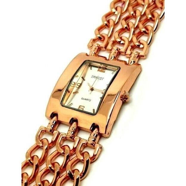 Montre Femme Bracelet Maillon Chaine Carr Cuivr Blanc Bijoux