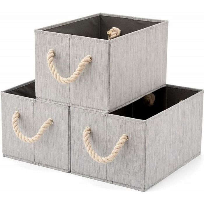 Casier Rangement, Cube de Rangement Tissu, Boite de Rangement Tissu, Tiroir  Rangement, Panieres Rangement, avec 2 Poignées en Plas - Cdiscount Maison