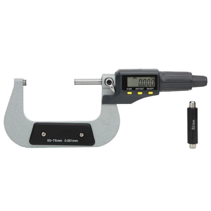 EJ.life Micromètre De 0 à 25 Mm Micromètre Métrique à Tête Ronde Double Numérique En Acier