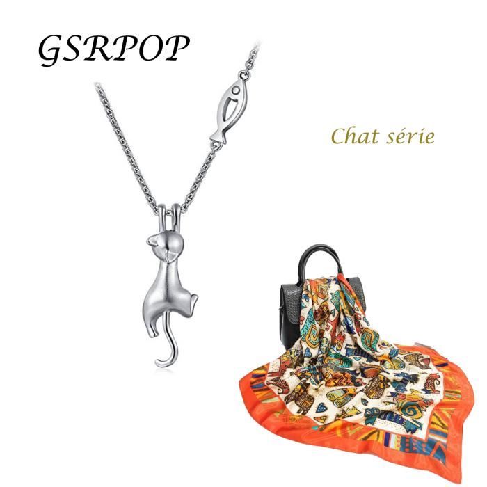 Gsrpop Collier Femme Argent 925 Chat Serie Pendentif Cadeau Avec Paquet Exquis Achat Vente Sautoir Et Collier Gsrpop Collier Femme Argent Argent Argente Soldes Sur