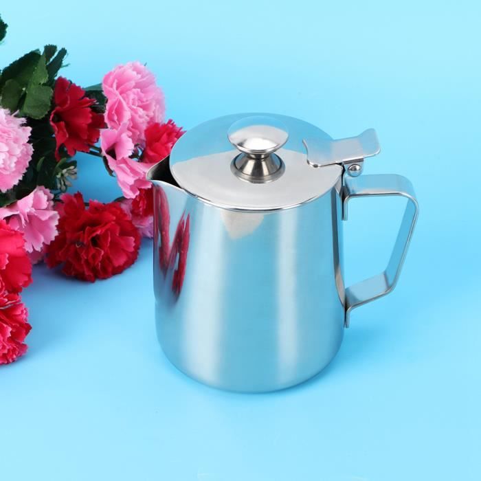 Pichet à Lait Barista En Inox 304 - 340/567 Ml - Bec Verseur Précis Pour Latte Art - Blanc