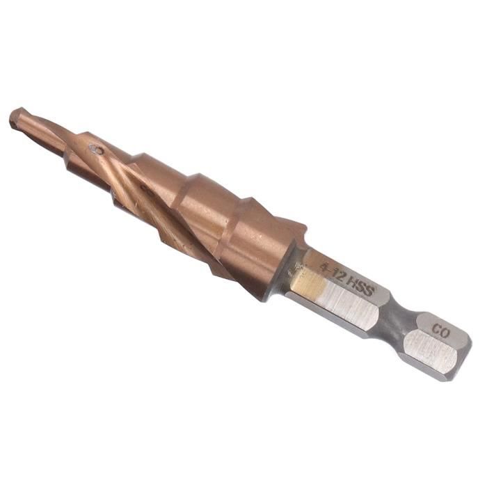 Foret Triangle Pour Tôle Métal Vearter Foret étagé HSS M35 5-27 Mm, Tige Hexagonale Avec Rainures En Spirale Pour Acier Inoxydable, Fer, Cuivre Et Aluminium Foret étagé Conique Foret Triangle Pour Tôle Métal Vearter Foret étagé HSS M35 5-27 Mm, Tige Hexagonale Avec Rainures En Spirale Pour Acier Inoxydable, Fer, Cuivre Et Aluminium Foret étagé Conique