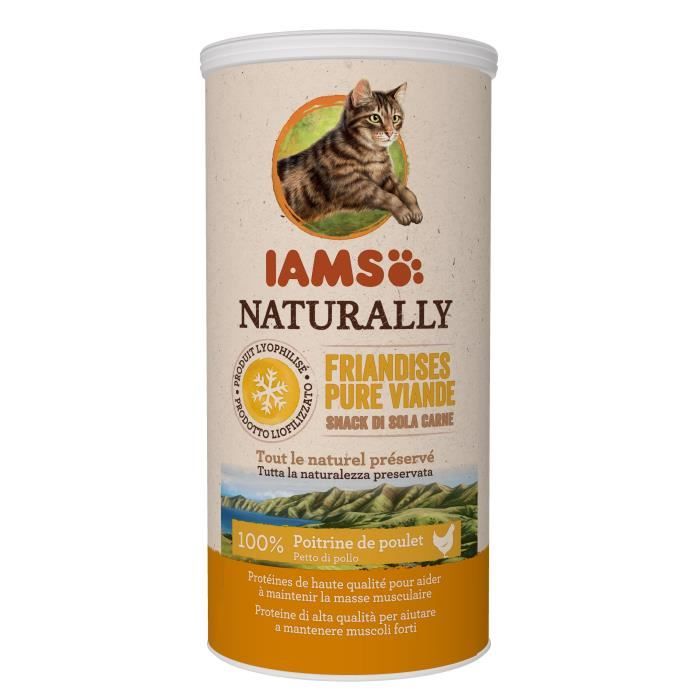 Iams Naturally Friandises Pour Chats 100 Viande De Poulet Sans Cereales Ogm Sucres Ajoutes Conservateur Tube De 25g Cdiscount Animalerie