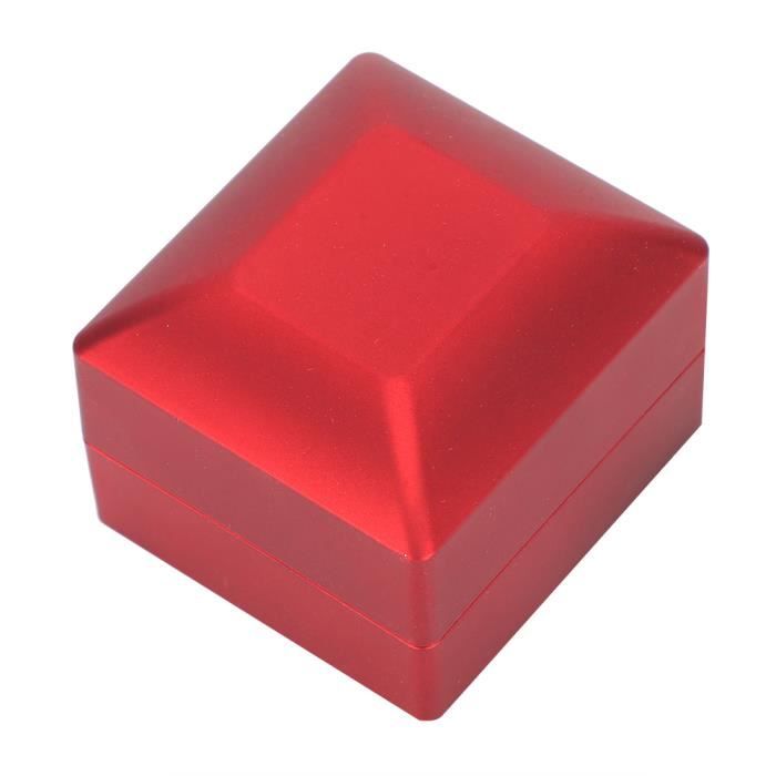Boite Cadeau Rouge Boîte à Bagues En Forme De Cœur En Velours Avec Lumière LED - Boîte à Bijoux - Boîte De Présentation Pour Bague De Fiançailles - Rouge Boite Coeur