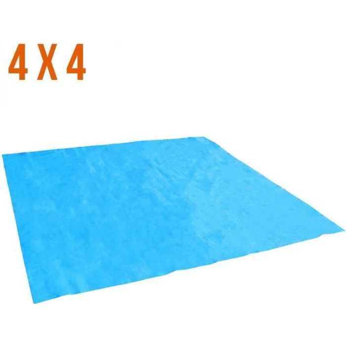Tapis de sol et de protection pour piscine hors sol - Linxor - Carré - Bleu  - 4m x 4m - Isolation thermique - Cdiscount Jardin