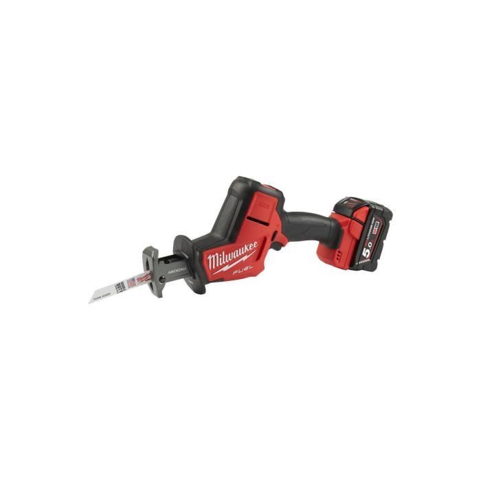 Scie sabre compacte MILWAUKEE FUEL M18 FHZ 2 batterie 18V 5.0 Ah 1 chargeur M12 18FC 4933459885