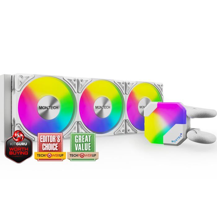 Watercooling AIO – MONTECH – HyperFlow RGB – 360mm – Blanc – Compatible Socket AM4
