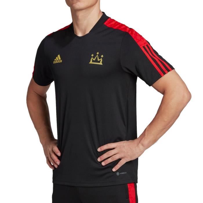 Maillot de foot Adidas Salah noir pour homme - col