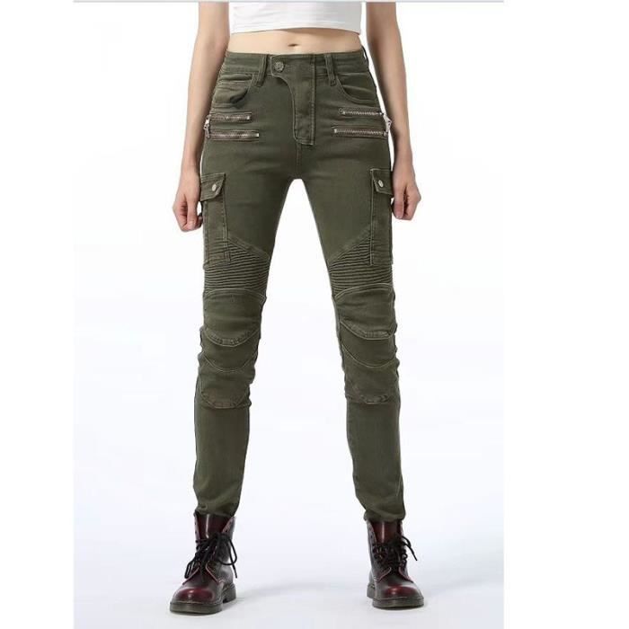 Pantalon moto femme taille haute clearance