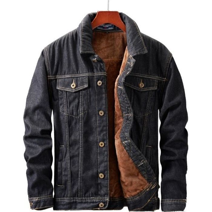 Fourrure paissir Veste En Jean Homme Marque Luxe Manteau Homme