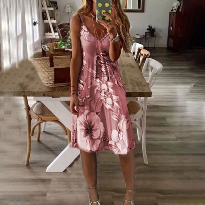 Robe Été Florale Col V Décolleté Féminin main image 0
