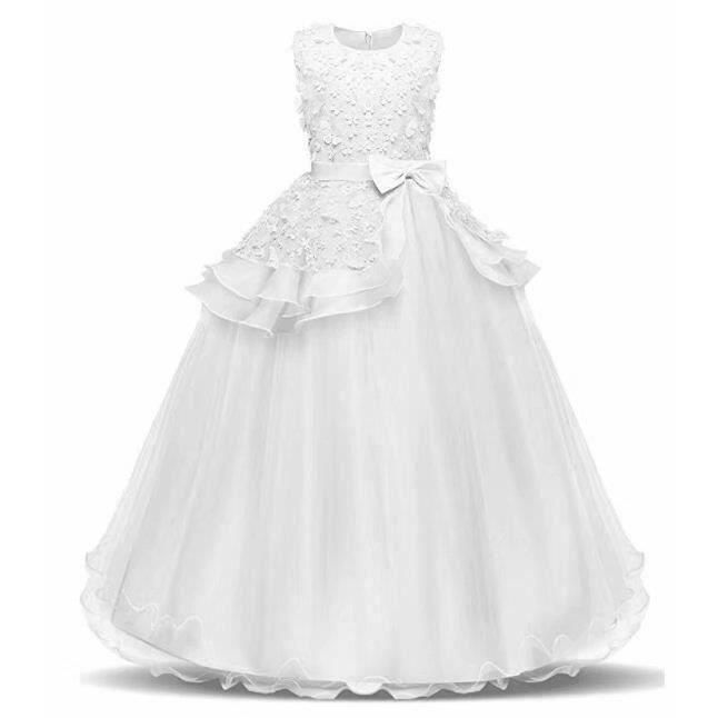 Robe D'été Fille Sans Manches - Imprimé Floral, Tulle, Ceinture à Nouer, Pour Fête, Danse, Princesse, Quotidien