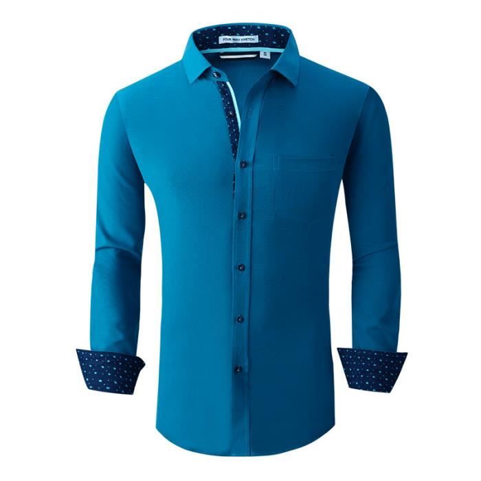 Wrangler Chemise rétro à manches longues à deux poches pour homme, bleu denim, 3X Tall