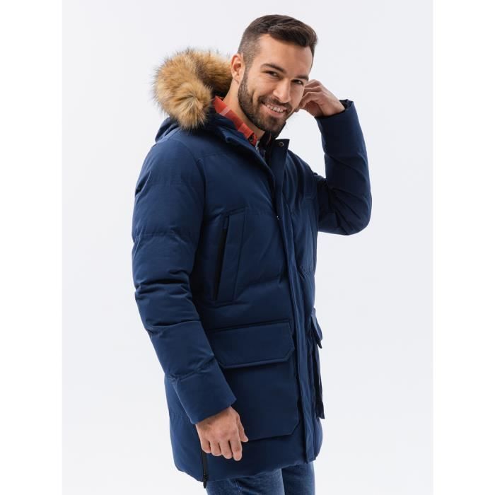 Blouson d'hiver parka matelassée avec capuche - Ombre - Pour Homme