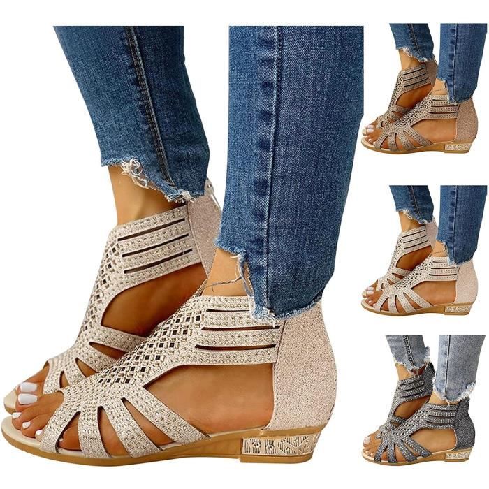 Sandales Femme été Talon Carré Bout Ouvert - Bouche De Poisson, Légères, élégantes, Pour Look Décontracté Ou Habillé - 8