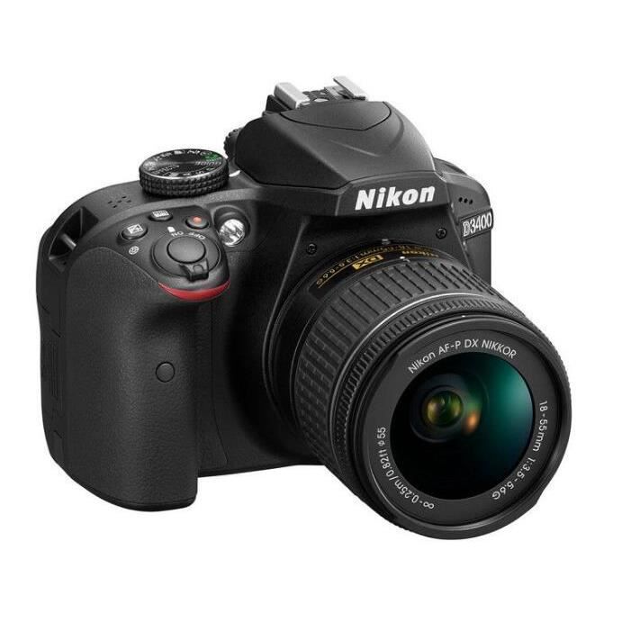 Appareil photo reflex Nikon D3400 Kit (AF-P 18-55 VR) noir - 24.2MP - Full HD 1080p - Bluetooth