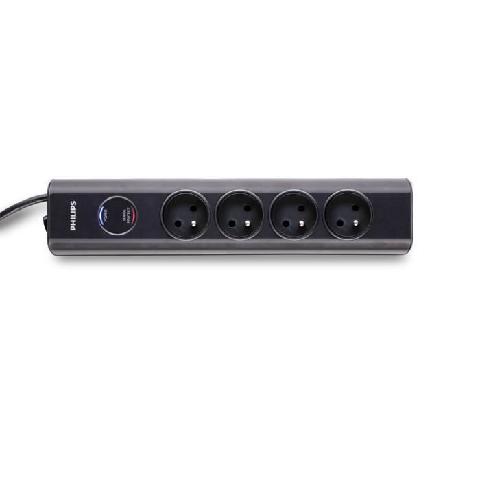Multiprise PHILIPS SPN7040WA19 4 prises Parafoudre 1 5m