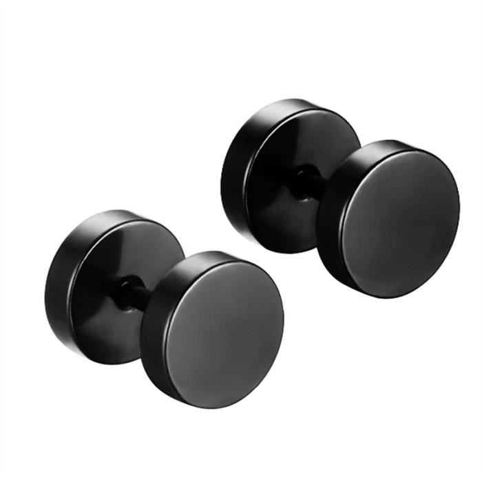 5 mm Zeayebsr 1 Paires Boucles d’Oreilles Barbell Haltère a Visser Hypoallergénique Boucle d’Oreille Ronde Clou Piercing Tragus Noir Hommes,Femmes 