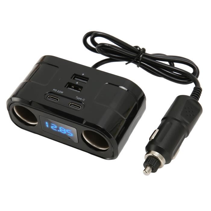 Répartiteur Allume-Cigare 2 En 1 Avec Double Port USB - Chargeur Voiture 12V-24V, Neuf
