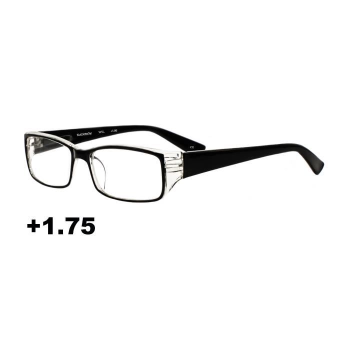 Lunettes de Lecture RRE WIL 1.75 Noir Achat Vente lunettes de lecture Mixte Adulte Neuf Charniere flexible Cdiscount