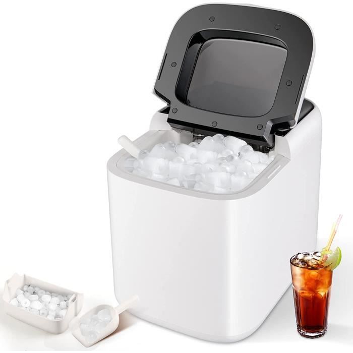 RELAX4LIFE Machine à Glaçons de Comptoir 15KG/24H | Auto-Nettoyage | Réservoir d'Eau 2L | Machine à Glace avec Panier 1,5L & Pelle