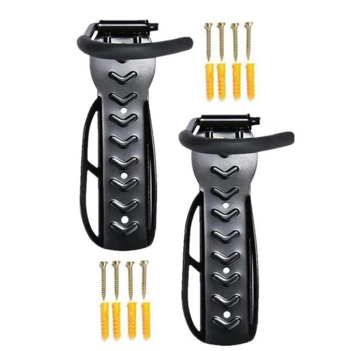 2 Crochets De Garage Muraux/plafond - Pour Ranger Vélo, échelle, Outils - Acier Galvanisé Avec Vis Et Chevilles Incluses - 6
