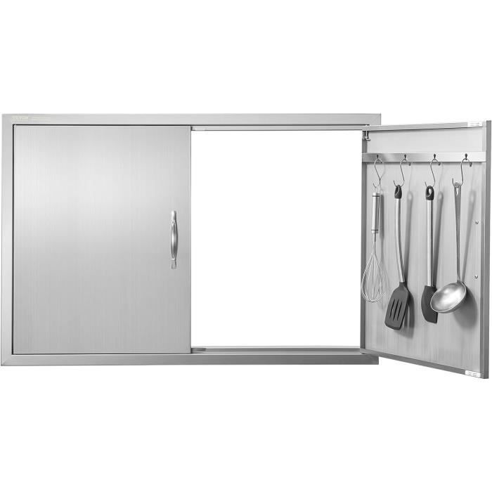 Porte De Cuisine Extérieure VEVOR En INOX 91,4x53,4 Cm - Pour Îlot Barbecue Et Grillades