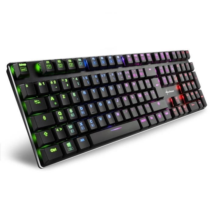 Clavier M canique SHARKOON PureWriter RGB AZERTY R tro clair clavier-m-canique-sharkoon-purewriter-rgb-azerty-r-tro-clair