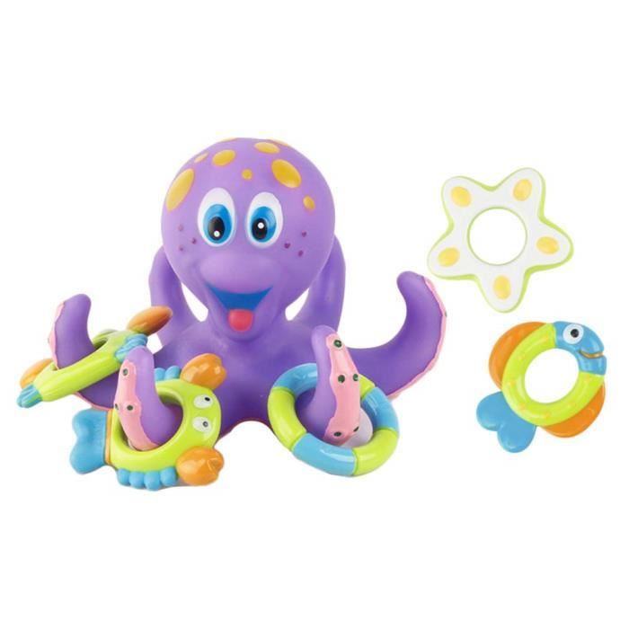 Pieuvre Bain Jouet Pour Bebe Violet Octopus Douche Cercle Anneaux De Traction 6 Jouets Educatifs Amusants Jeux Cdiscount Jeux Jouets