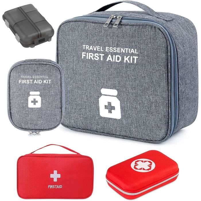 Lot De 2 Trousses De Secours Vides étanches - Grand 25x20x13,5cm Et Petit 11x14x2cm - Pharmacie Voyage