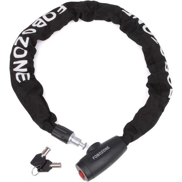 Chaîne Antivol Vélo Et Moto Avec Cadenas à Clé - Pour Attacher Vélo, Scooter, Porte, Clôture