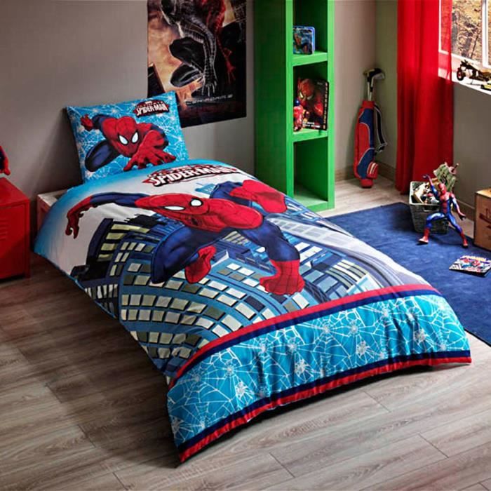 Lit Spiderman Couette Enfant Spiderman - Couvre-lit Déguisement - Housse De Couette Imprimée - Lavable En Machine Couette Lavable Machine