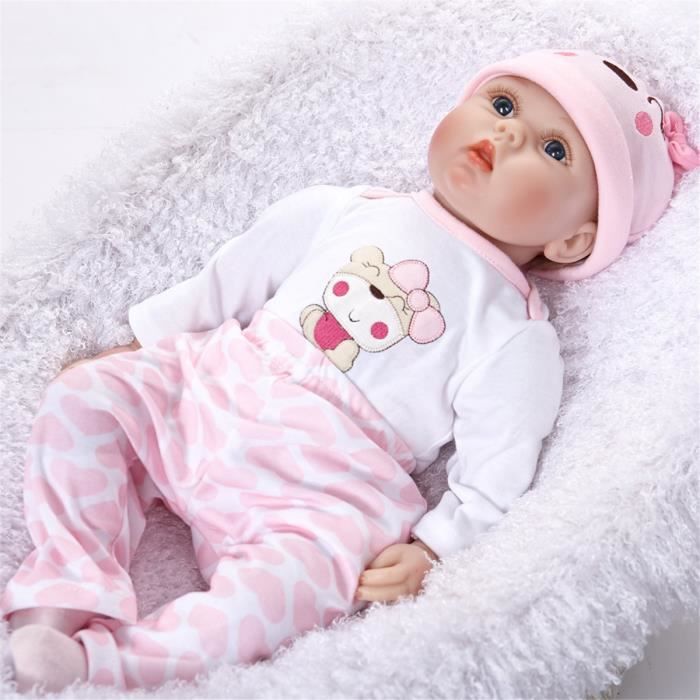 Tempsa 55cm Poupon Bebe Poupee Reborn Baby Doll Mignonne Enfant Fille Jouet Cadeau D Anniversaire Cdiscount Jeux Jouets