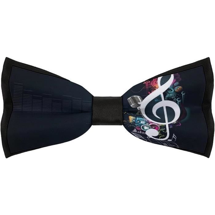 2 Nœuds Papillon Homme Réglables - Avec Crochet - Pour Mariage, Fêtes, Soirées - Noir - 27 à 48cm - 6
