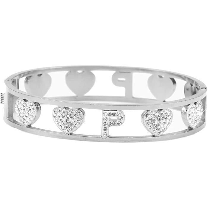 Bracelet Rigide Type Manchette Argenté - Gravure Fleur - Vintage Bon état