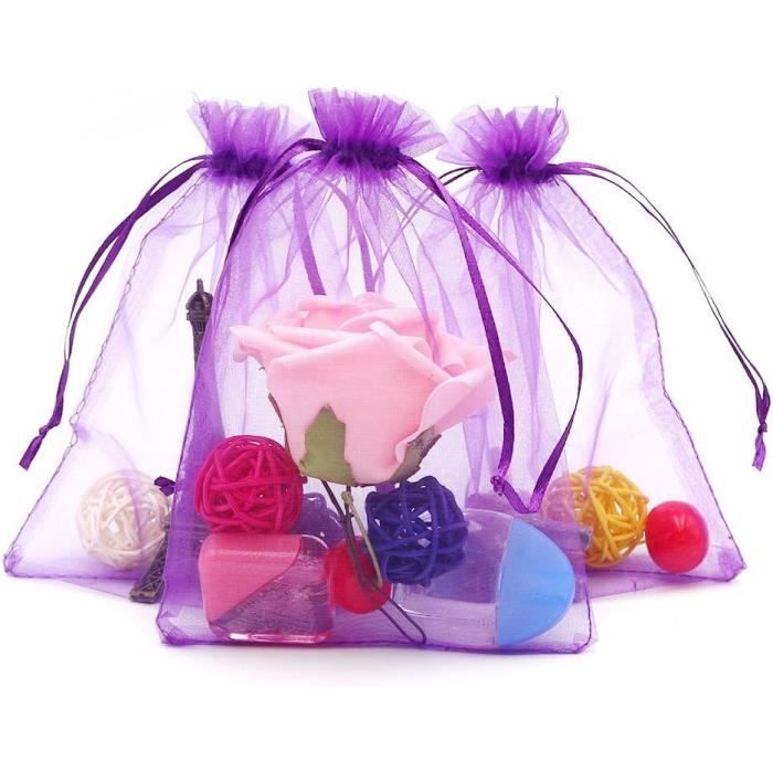 jijAcraft 100 Pcs Sacs en Organza Or 13x18 cm, Pochettes en