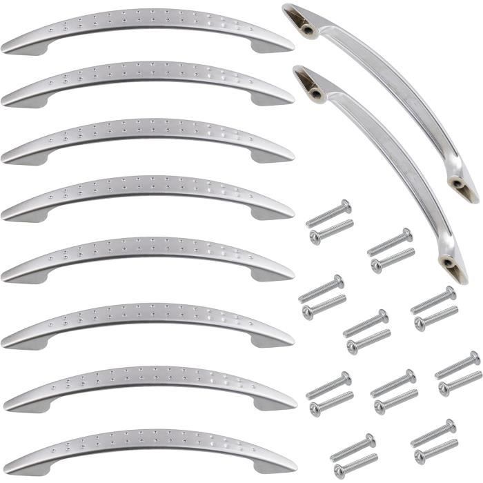 SOTECH 10 Poignées De Meuble Blankett Jane 330 Mm Chrome Poli BA 3 X 96 Mm Poignées D'armoire à Monter à L'intérieur De La Façade, Vis De Fixation Incluses
