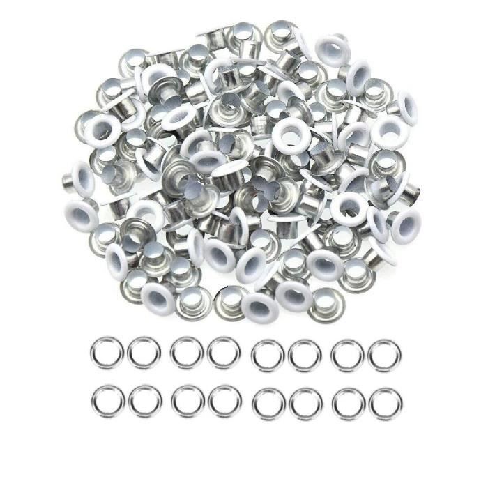 Œillets Métalliques 8 Mm Avec Rondelles - Lot De 10 Pour Bricolage Cuir, Sacs, Artisanat