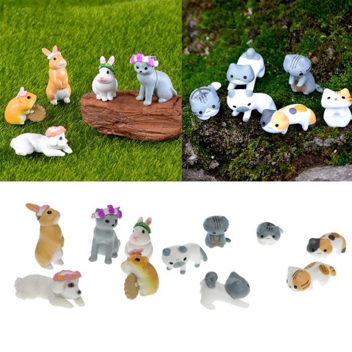 STATUE - STATUETTE Lot de 11 mini-ornements miniatures en résine