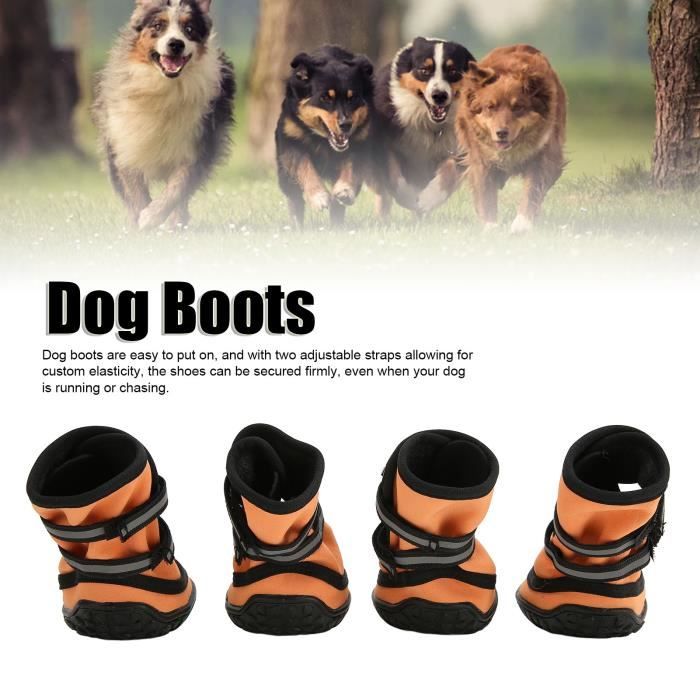 Meilleurs prix pour Chaussures pour chiens de taille moyenne à grande - VGEBY - YESM - Orange - Réfléchissantes - Ajustables