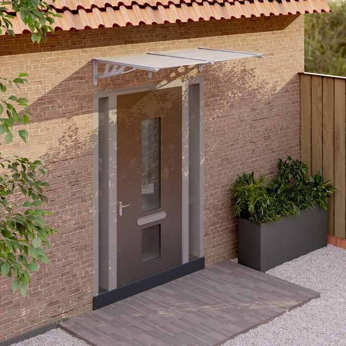 vidaXL Auvent de Porte Auvent Marquise dEntrée Résistante aux Intempéries Auvent de Porche Abri Protection contre la 153691