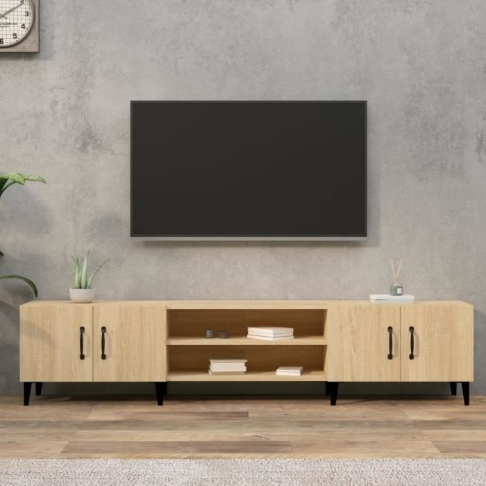 vidaXL Meubles TV chêne sonoma 180x315x40 cm bois dingénierie 816267