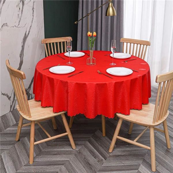 Hixingo Nappe De Noel Pour Table Ronde, Motif Fruits Rouges 3D