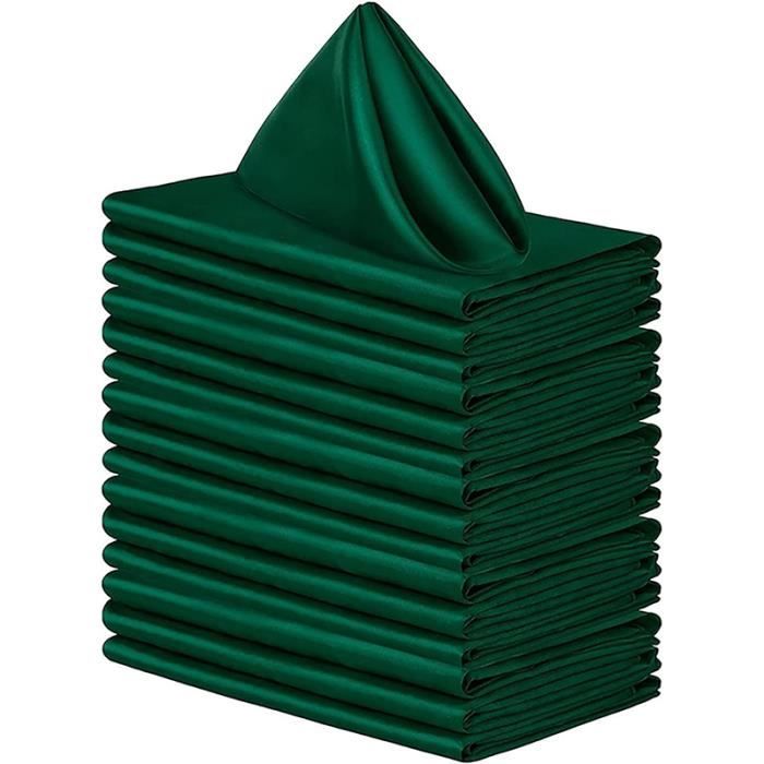 20 Serviettes De Table Coton 40x40cm Lavables - Satin Doux Pour Mariage, Repas Ou Décoration